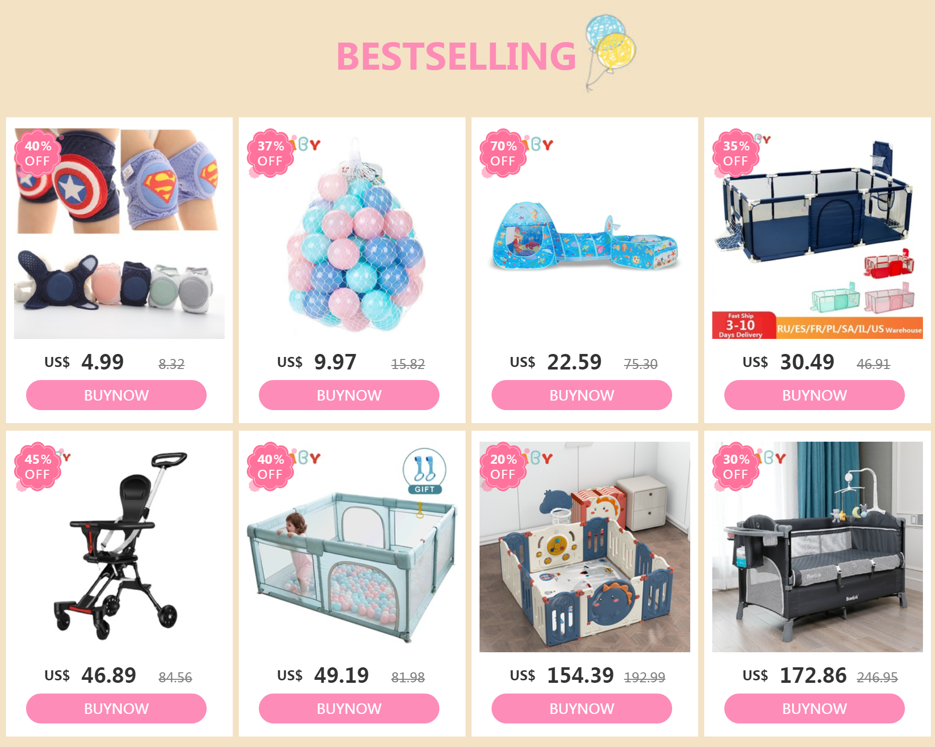 IMBABY Kids Furniture Playpen Children Large Dry Pool - detail view
