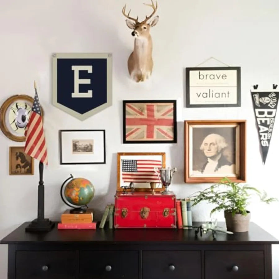 Toddler Boys Room Decor Name Pennant Flag Banner - size reference