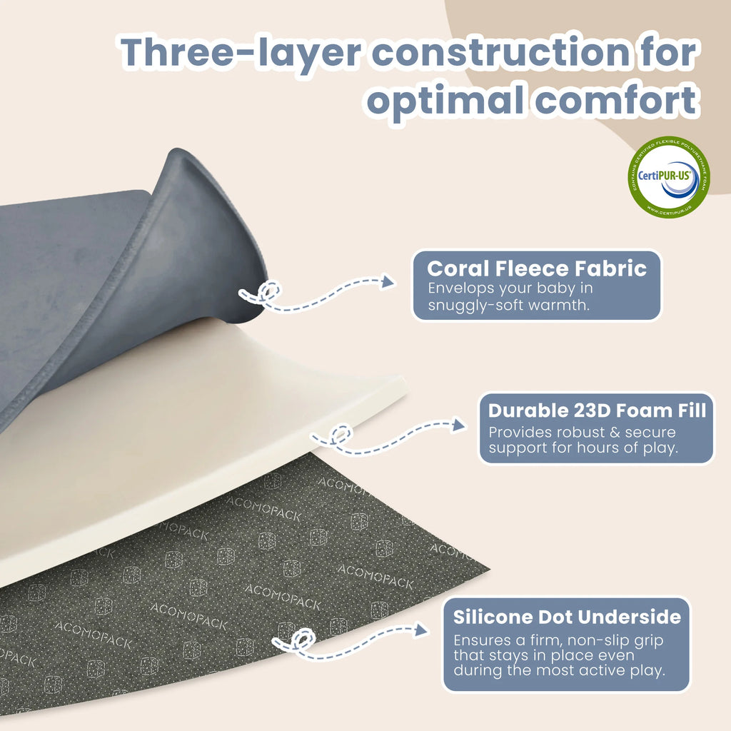 2cm Thick Baby Play Mat Tummy Time Memory Foam Carpet - feature close-up