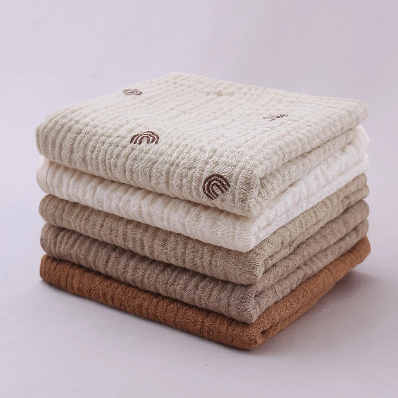 5PCS Soft Absorbent Gauze Cotton Baby Towels Wipe Face