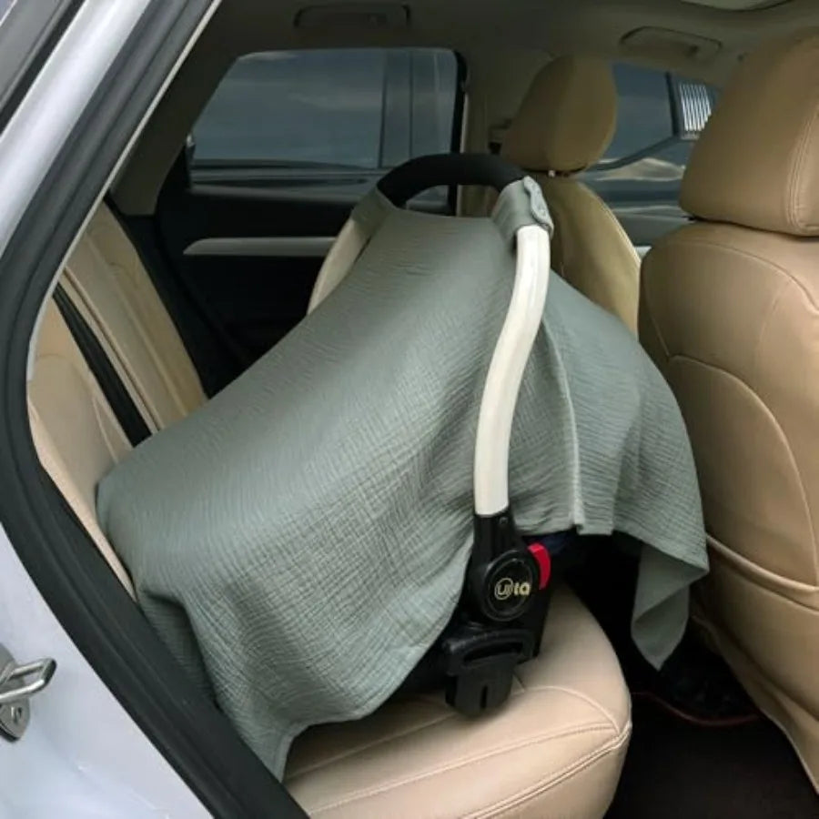 100% Muslin Cotton Car Seat Cover Baby