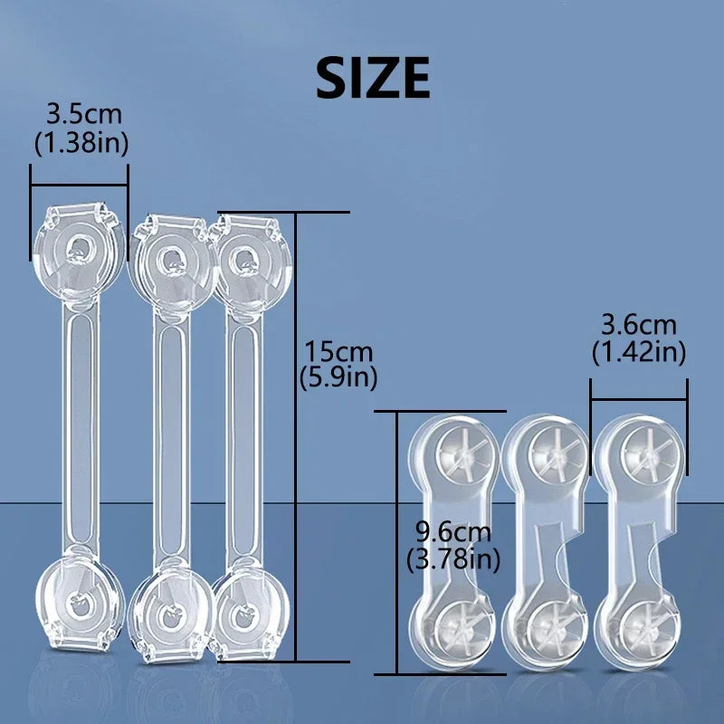 Transparent Adjustable Child Safety Cabinet Locks - detail view