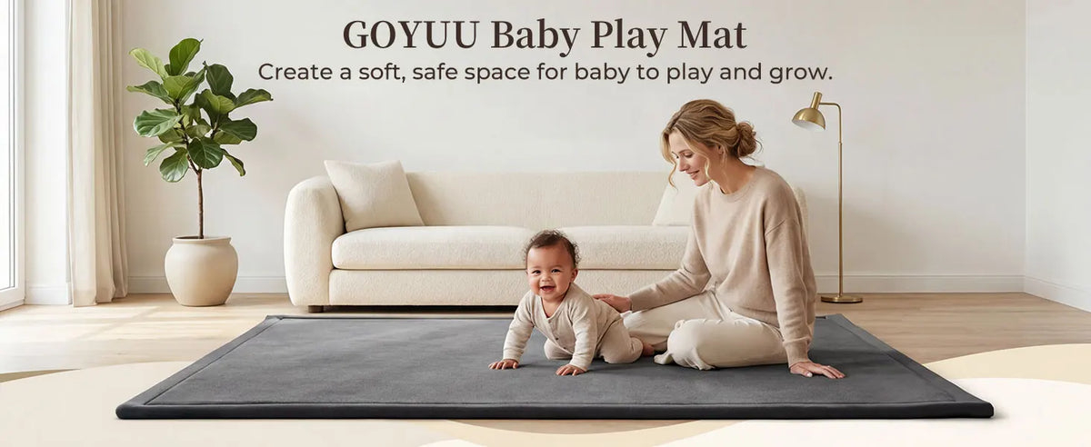 Goyuu Baby Play Mat Floor Playpen Mat 1 3 Thick - side angle