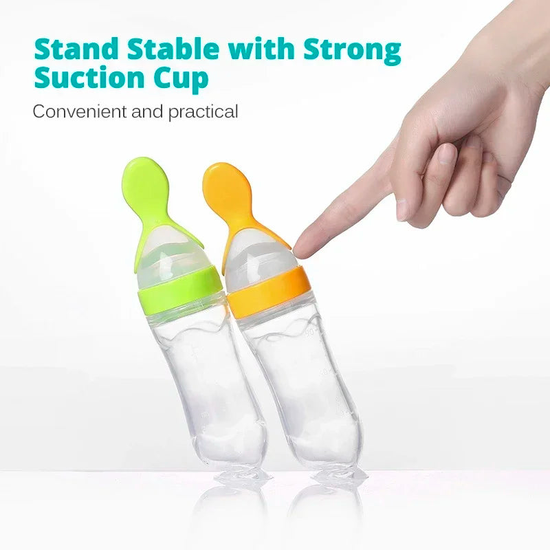 Safe Useful Silicone Baby Bottle Spoon Food Supplement - lifestyle in-use