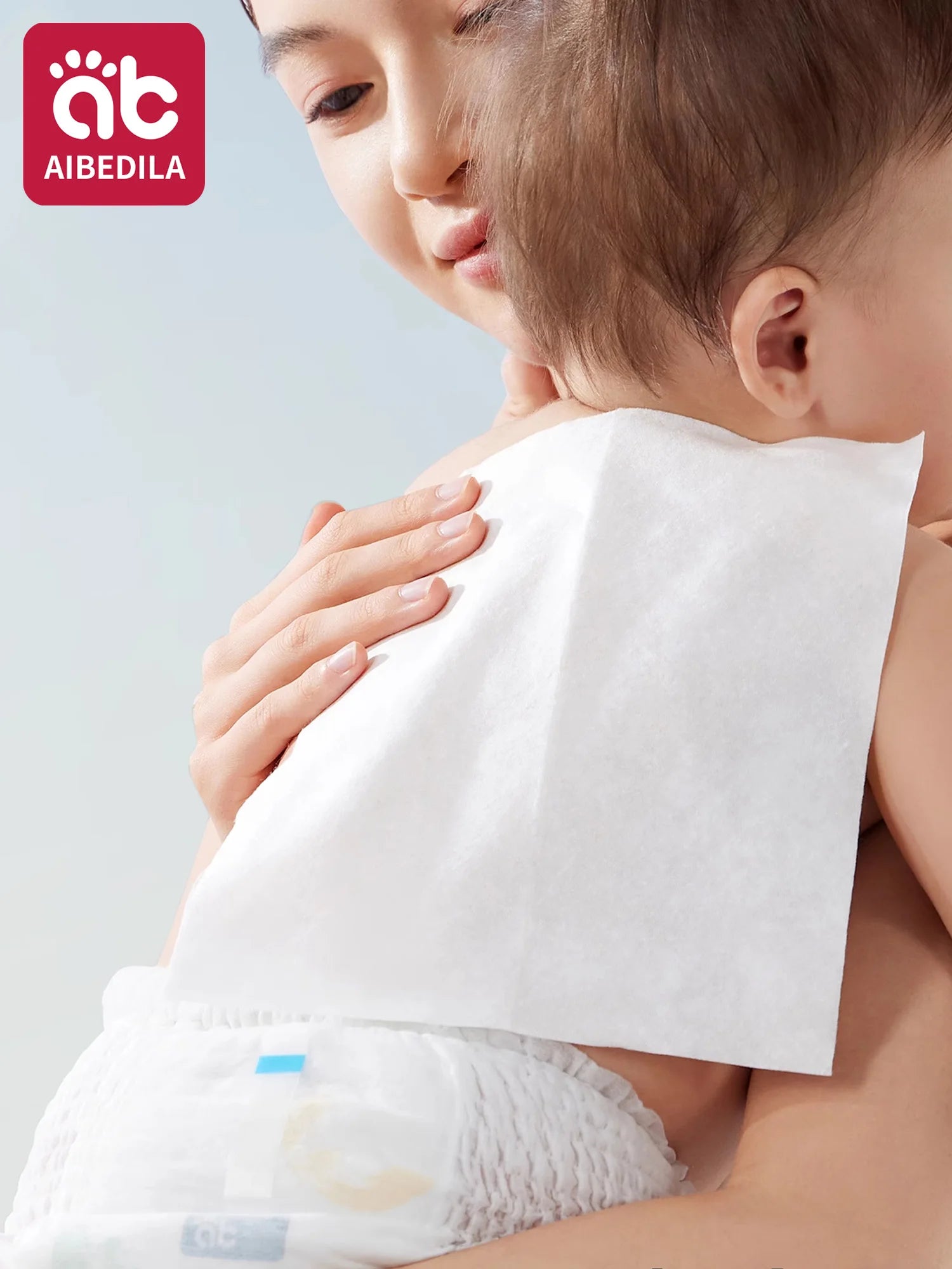 100% Cotton Dry Wipes Sensitive+ Newborn Baby Wipes - top-down view