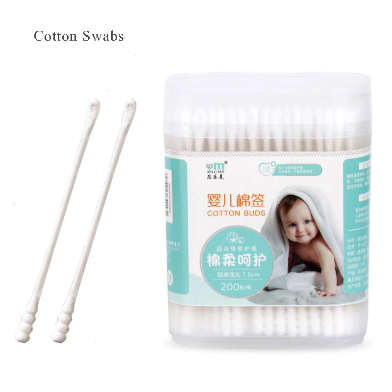 1 Box Sterile Baby Cotton Swabs Double Ended Spiral - lifestyle in-use