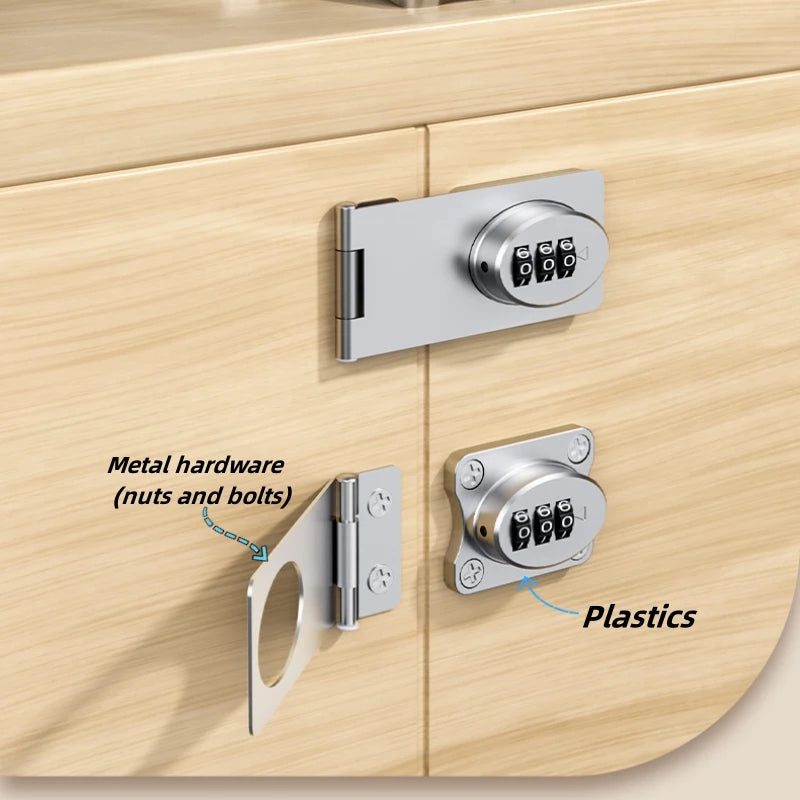 Mechanical Password Locks Door Security Slide Latch - front view