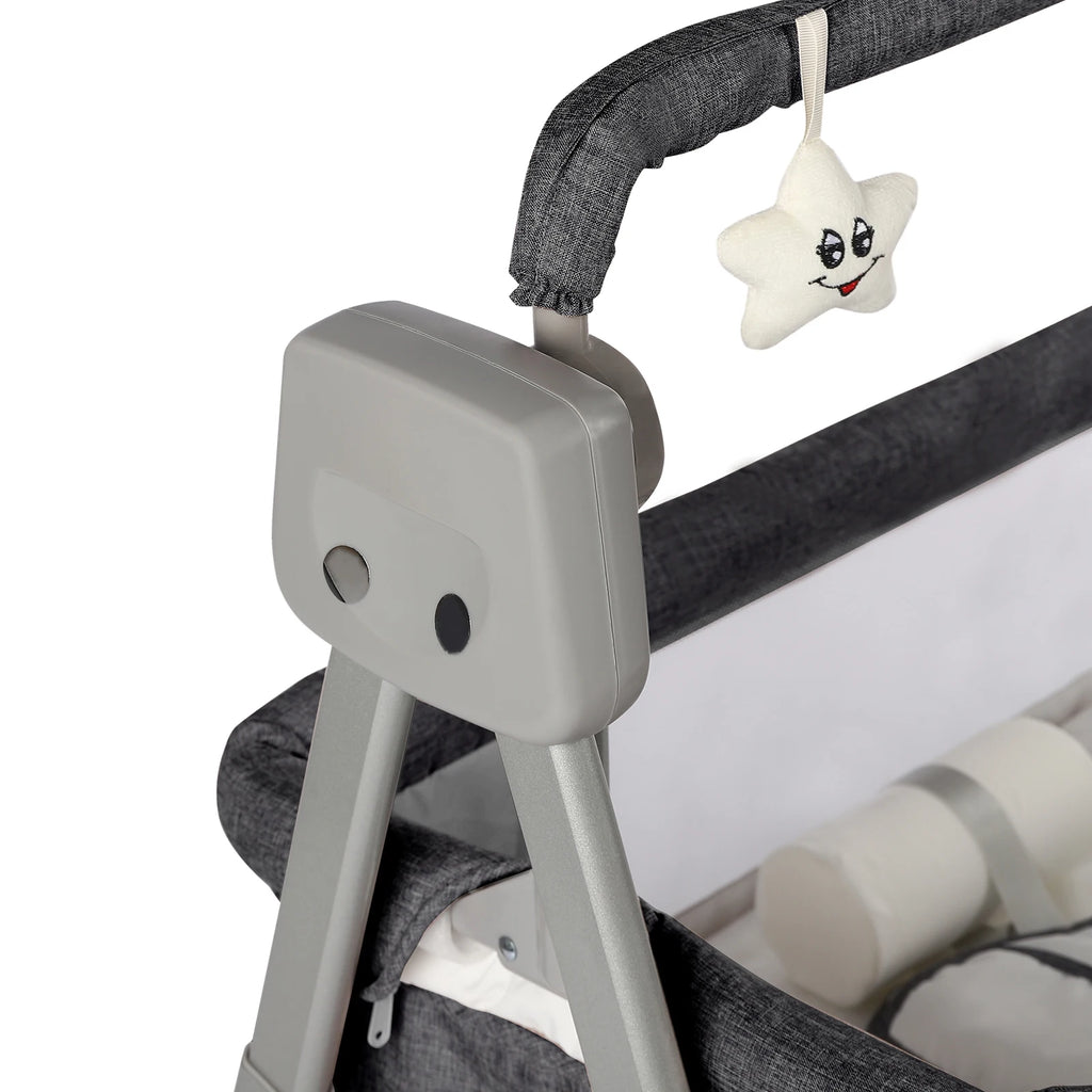 Gray/Khaki Electric Cradle Baby Swing Bed