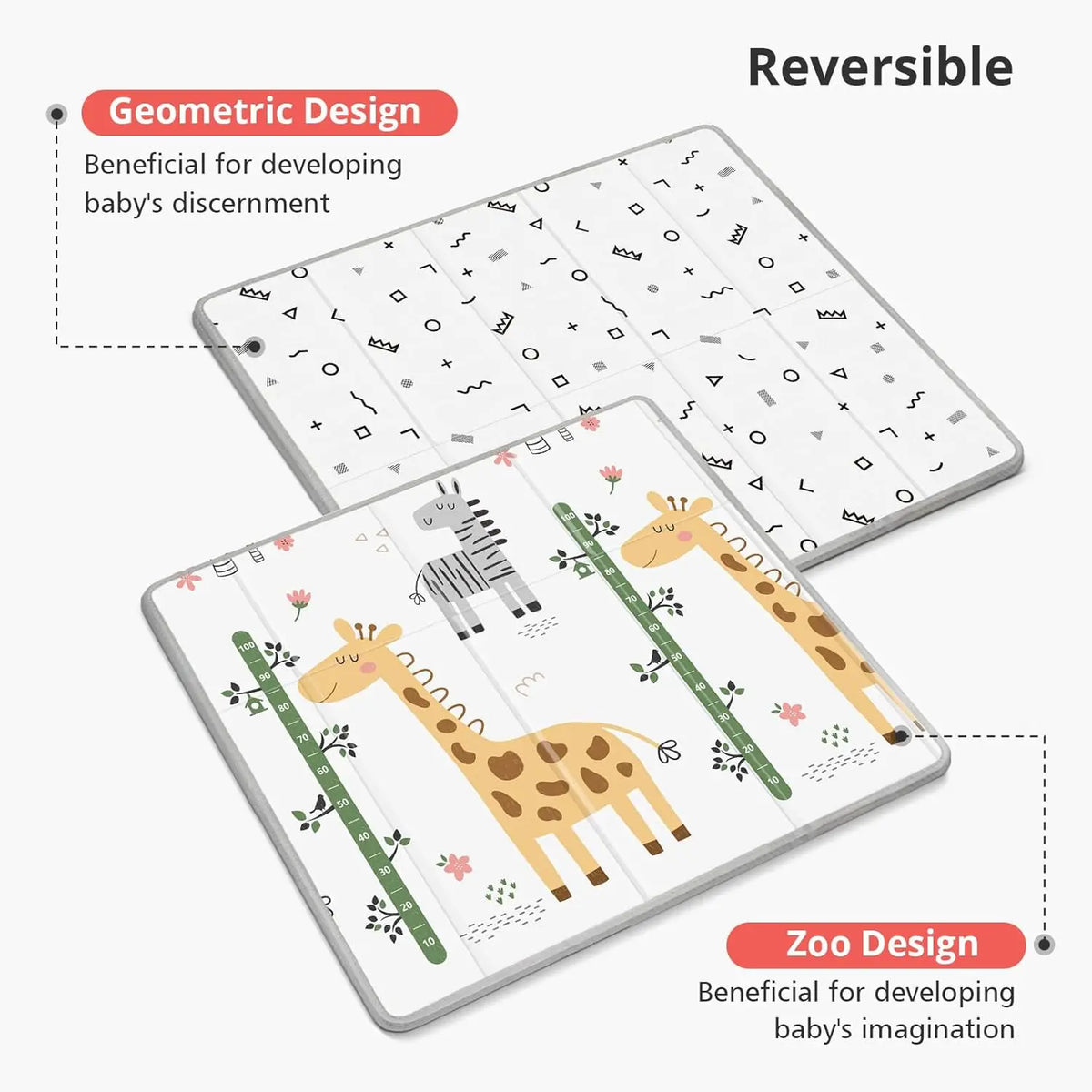 Baby Play Mat for 59''x 59''Playpen - size reference