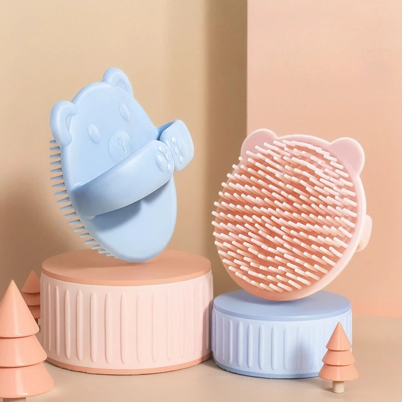Baby Bear Hair Washing Brush Children's Bath Scrubbing - front view