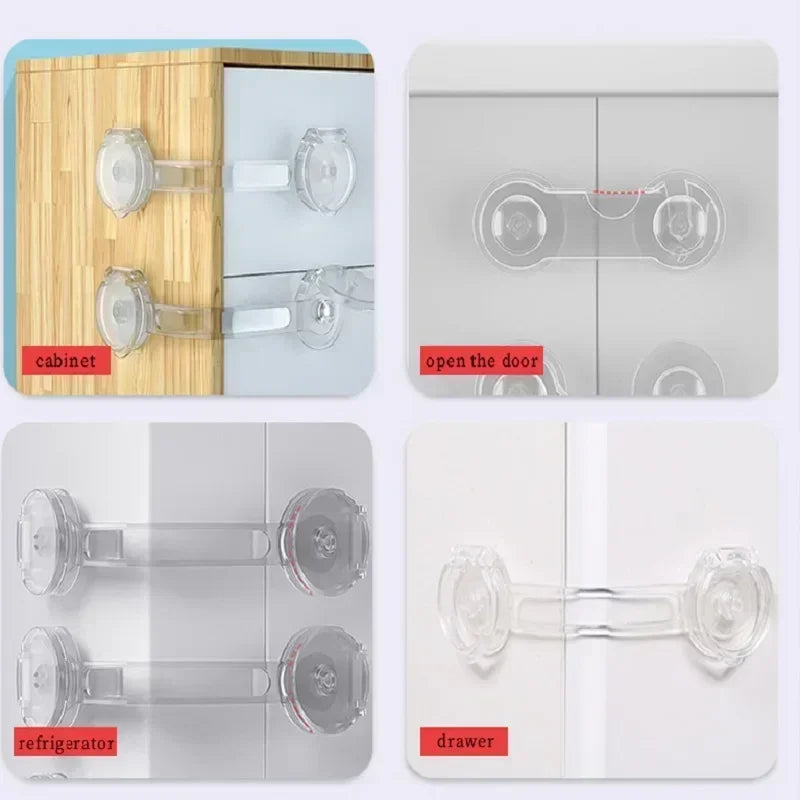 Transparent Adjustable Child Safety Cabinet Locks - lifestyle in-use