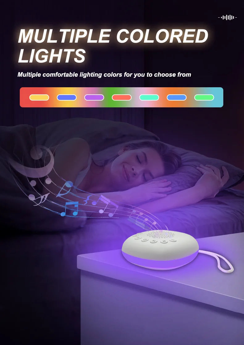 Portable White Noise Machine Sleep Aid LED Breathing