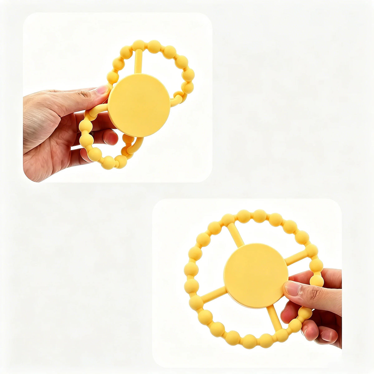 3 Pack Baby Teething Toy Steering Wheel Silicone - lifestyle in-use