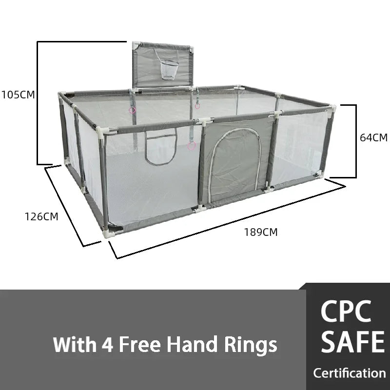 IMBABY Baby Playpen Gray Baby Activity Fence Large Baby