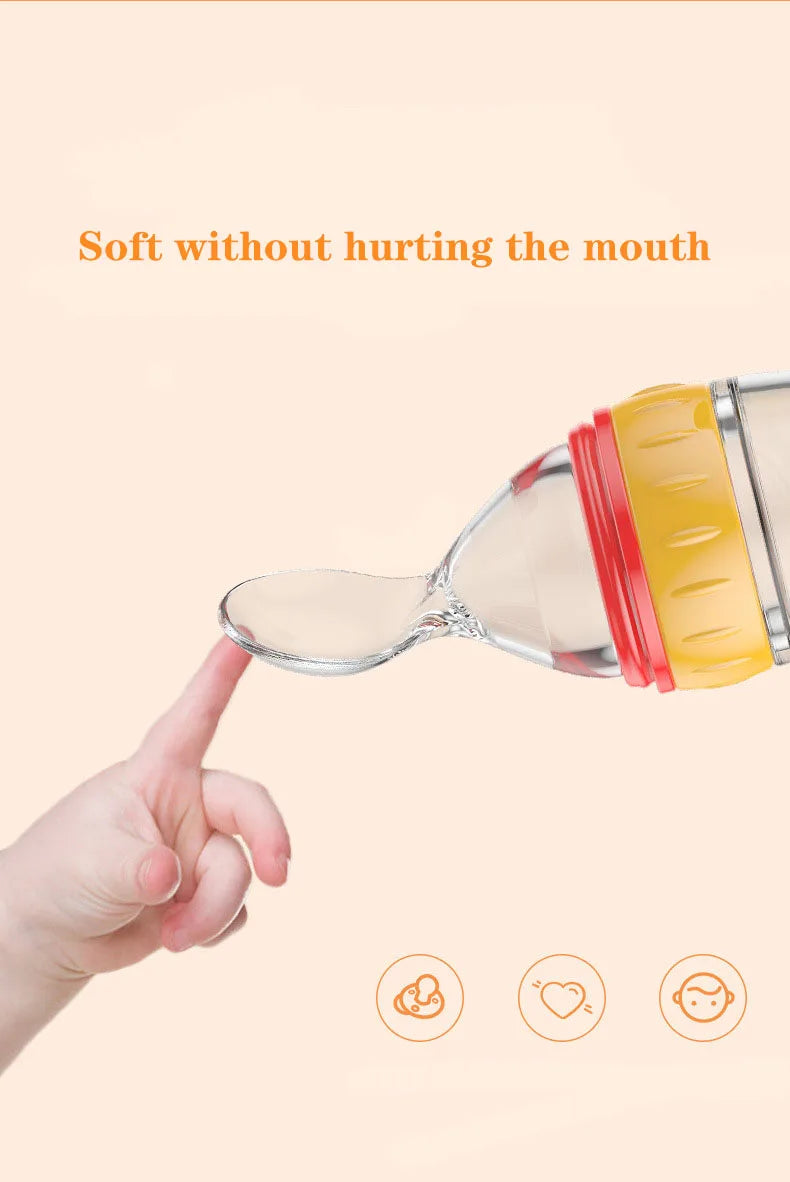 Safe Useful Silicone Baby Bottle Spoon Food Supplement