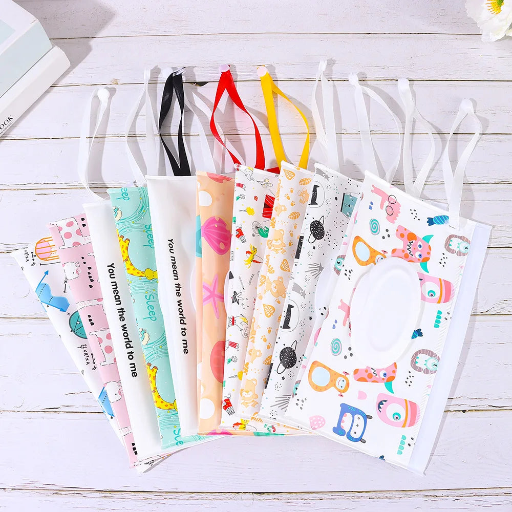 Cute EVA Baby Wet Wipe Pouch Wipes Holder Case Flip - side angle