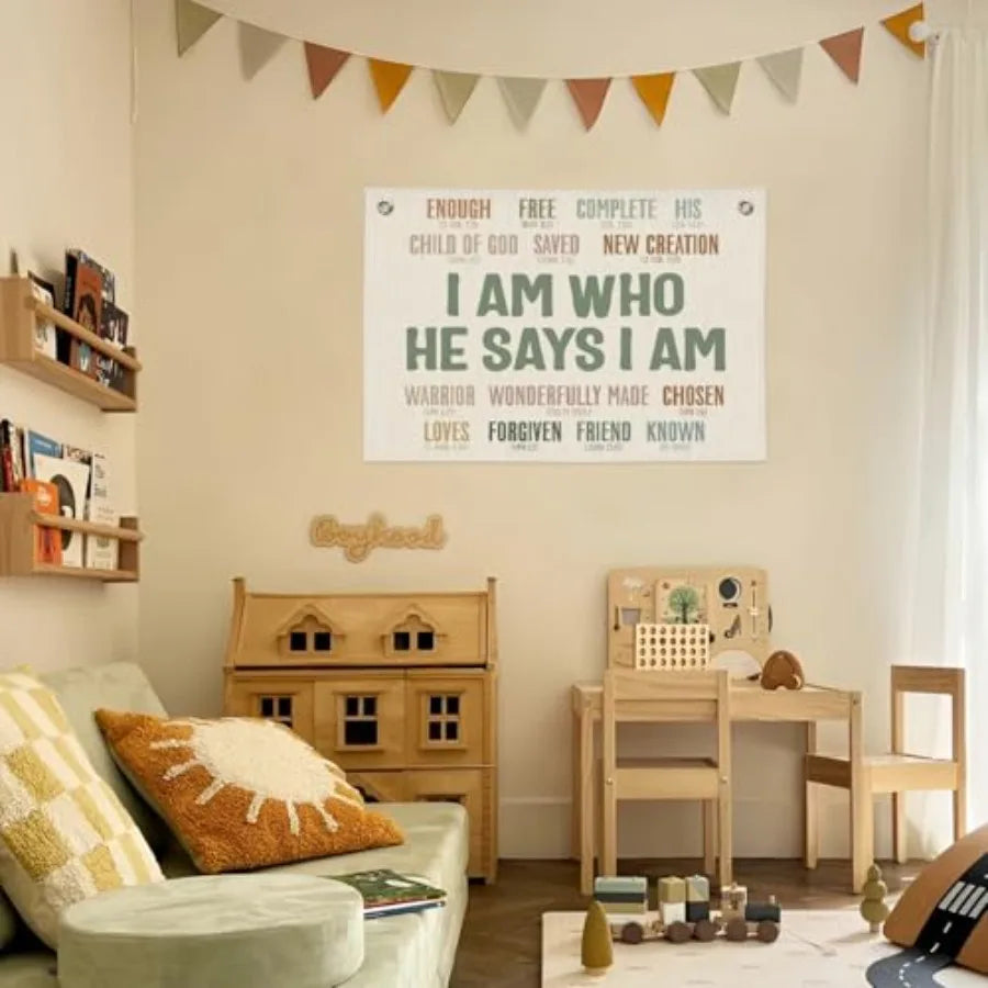 Christian Wall Decor Canvas Banner - feature close-up