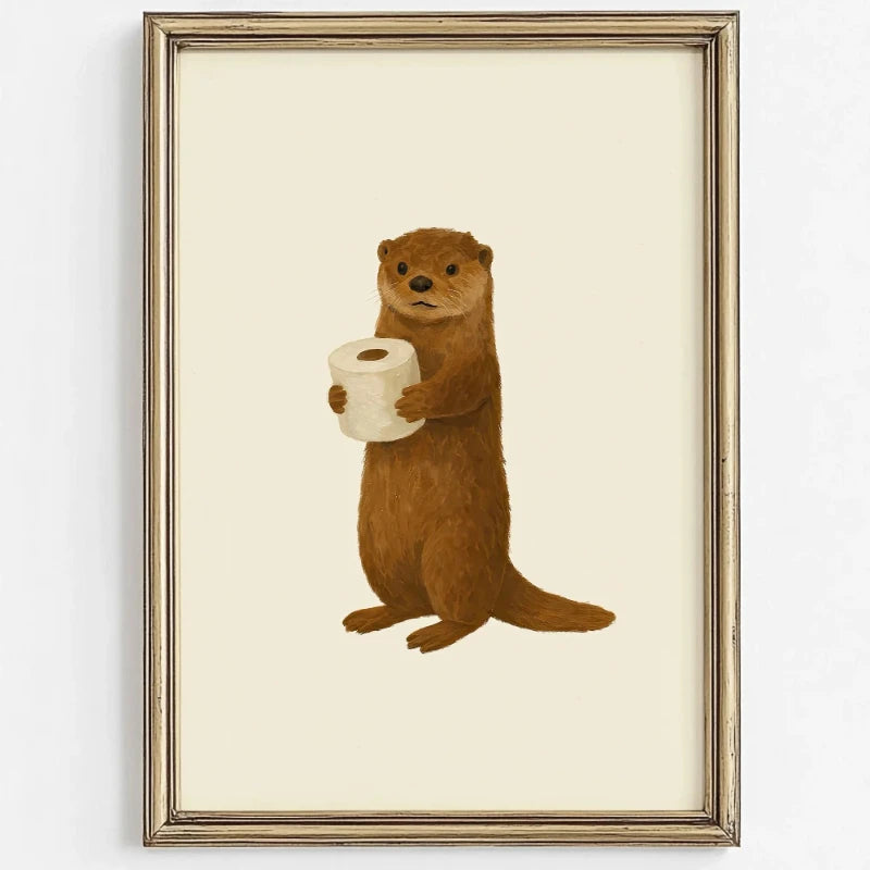 Cute Animal Bubble Bath Wall Art Cute Bathroom Animal - feature close-up