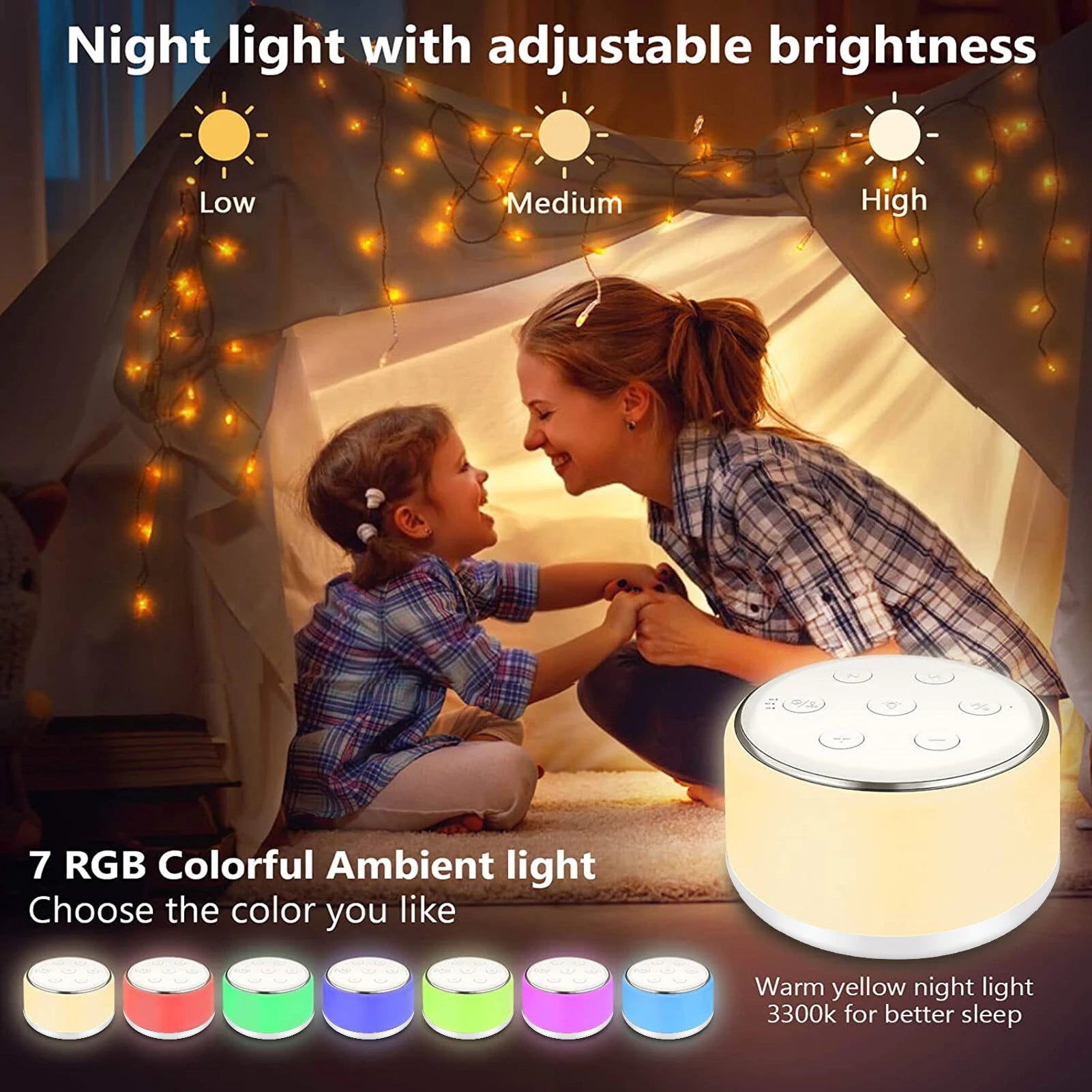 Desktop White Noise Machine Sleep Sound Machine Baby - size reference