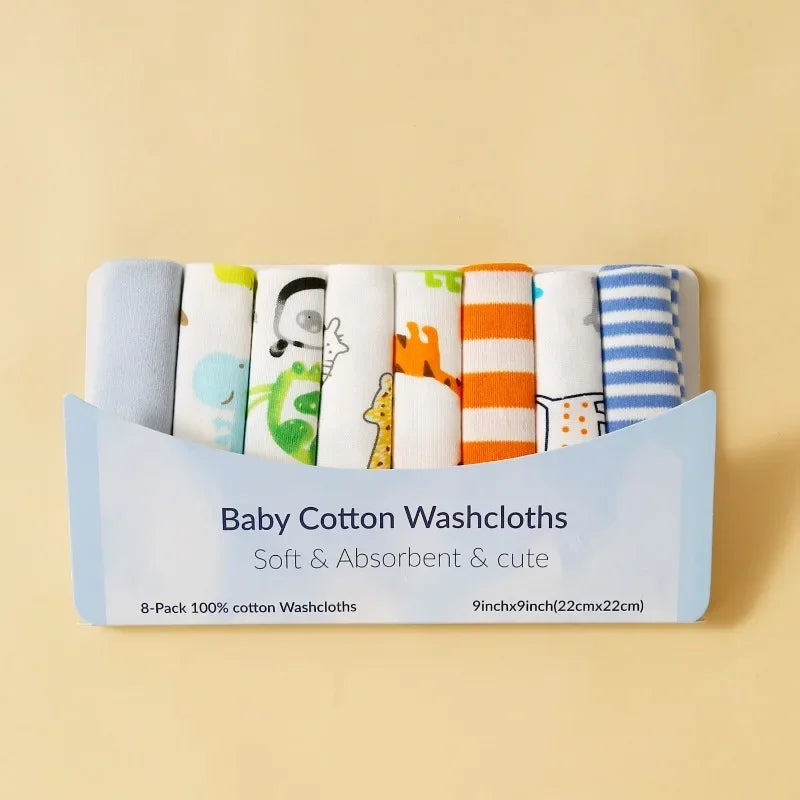 5 8 Pcs Cotton Newborn Baby Towels Set Saliva Towel - lifestyle in-use