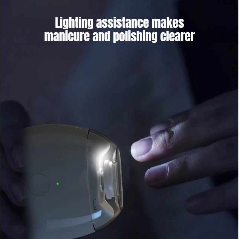 2 1 Electric Nail Clipper Cutter LED Light Automatic - feature close-up