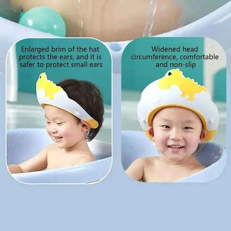 Safe Shampoo Shower Bathing Bath Protect Soft Cap Hat - set overview