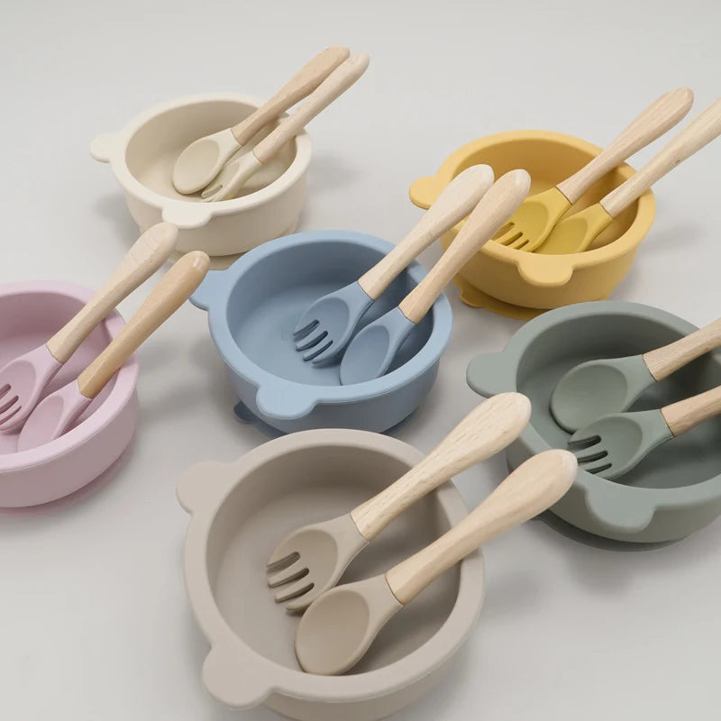 2PCS Baby Learning Spoons Utensils Set Food Grade