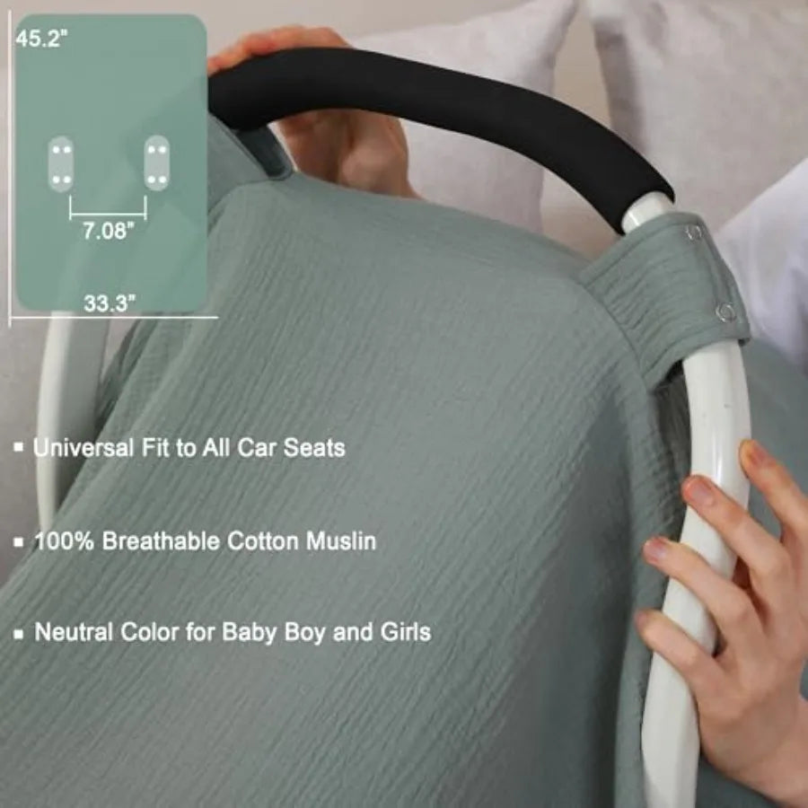 100% Muslin Cotton Car Seat Cover Baby - packaging view