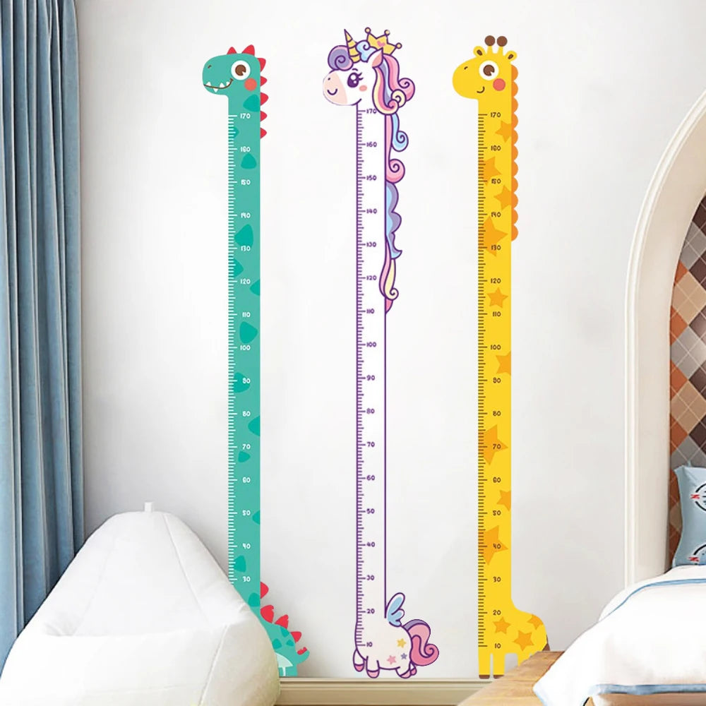 Cute Cartoon Height Sticker Unicorn Dinosaur Giraffe - lifestyle in-use