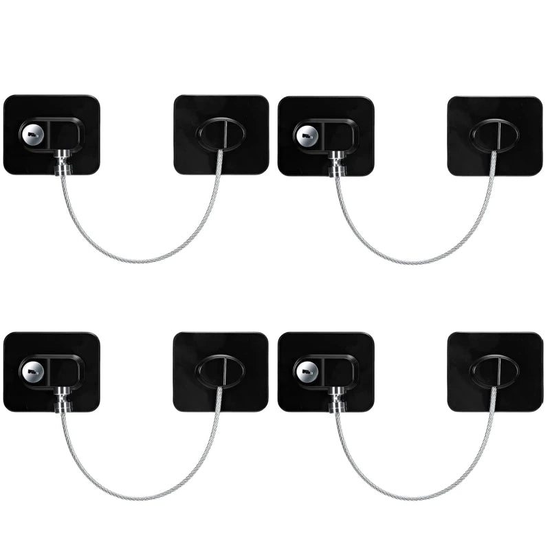 2 4 6Pcs Fridge Cabinet Locks Kids Keys Self Adhesive