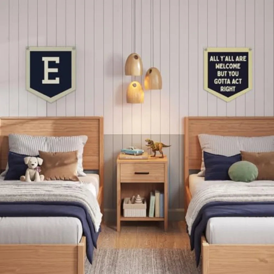 Toddler Boys Room Decor Name Pennant Flag Banner - packaging view