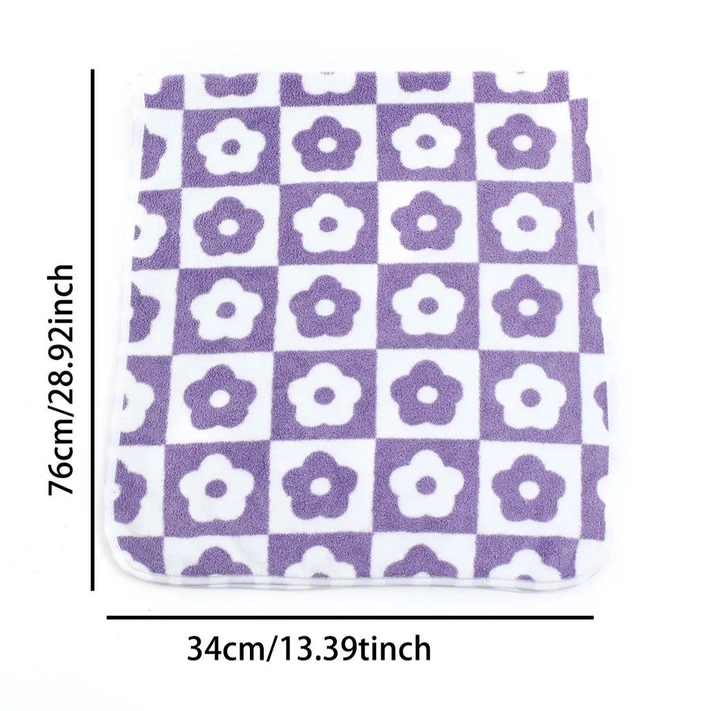 35x75cm Flower PatternCoral Velvet Absorbent Quick - detail view