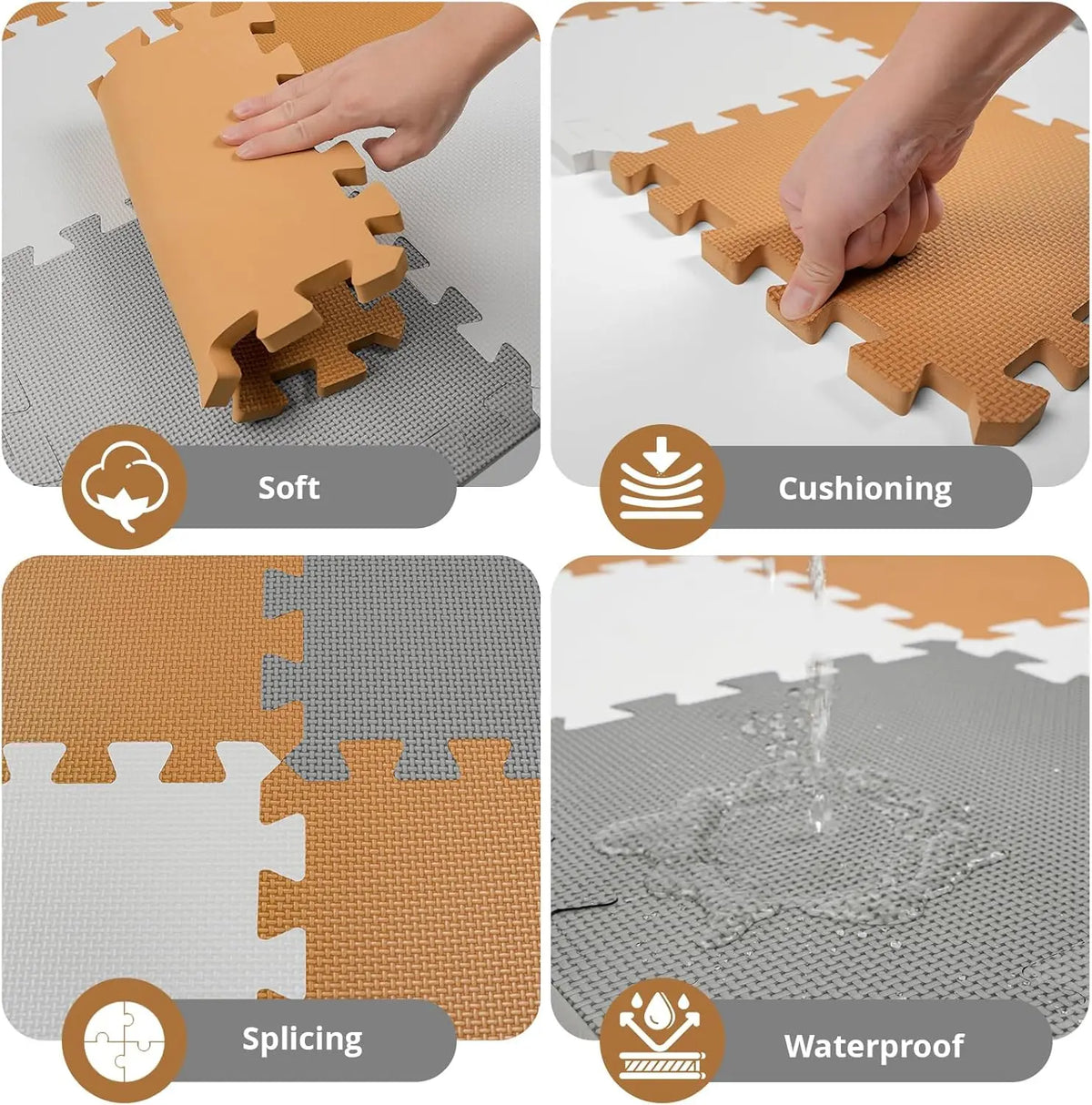 16 Tiles Baby Play Mat for Floor, 0.6 Inch - packaging view