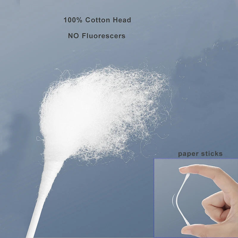 1 Box Sterile Baby Cotton Swabs Double Ended Spiral - size reference