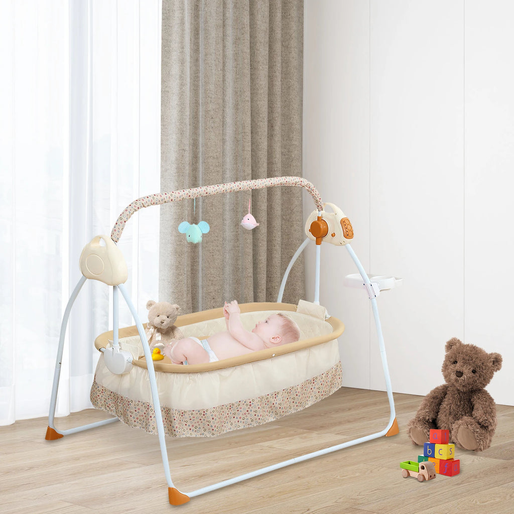Electric Cradle Foldable Electric Baby Cradle w/ Music Dual Control - front view