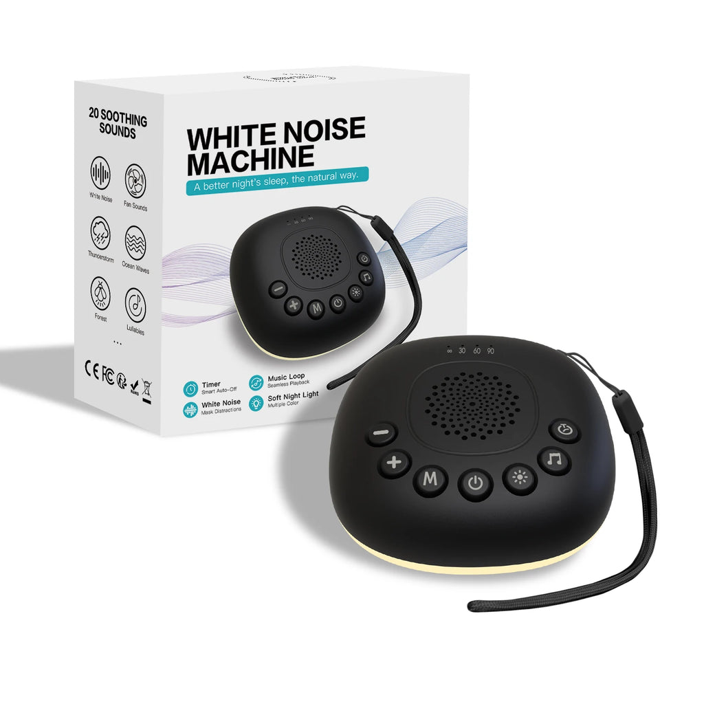 Portable White Noise Machine 20 Sounds RGB Night Light