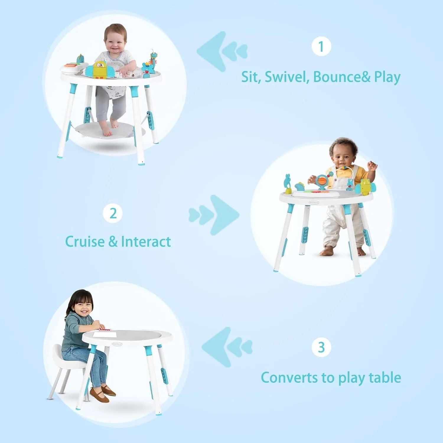 Baby activity center - side angle