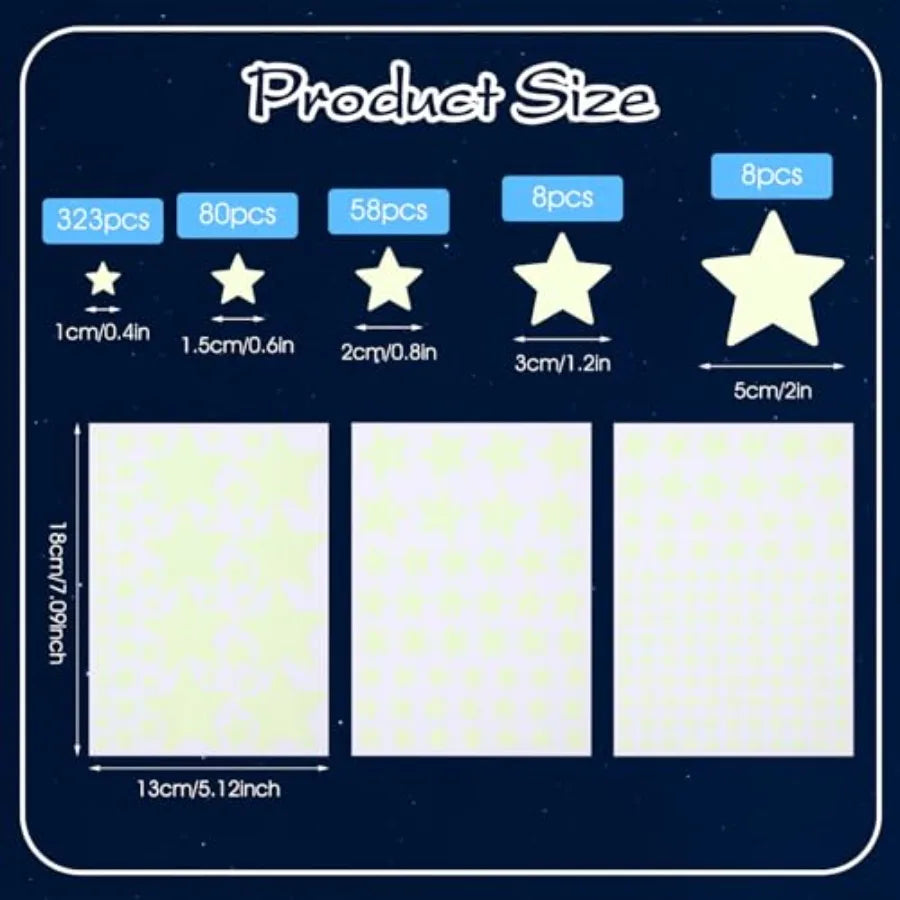 469 Pcs Glow Dark Stars Wall Stickers Ceiling Wall - lifestyle in-use