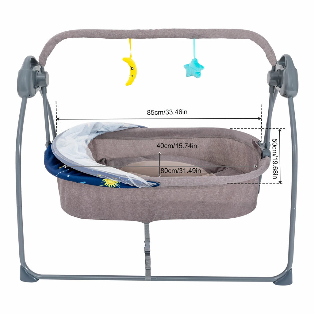 Baby Cradle Swing 5 Speeds Electric Stand Crib Auto - size reference