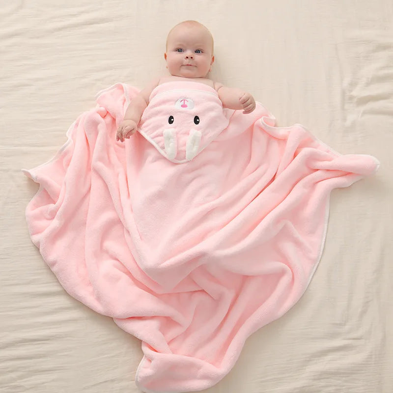 Cartoon Baby Bath Towels Soft Newborn Hooded Towel