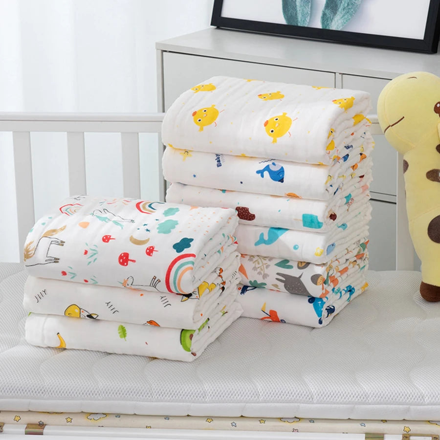 4-Layer Gauze Infant Washcloth Baby Bath Towel Newborn - set overview