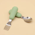 Silicone stainless steel spoon fork food grade 304