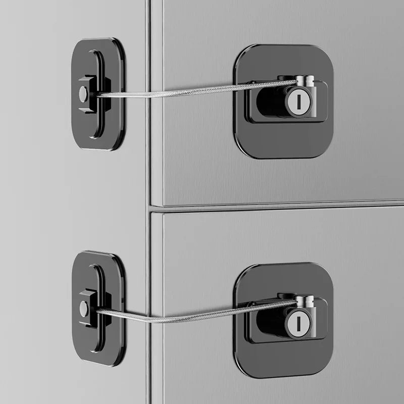 2 4 6Pcs Fridge Cabinet Locks Kids Keys Self Adhesive - top-down view