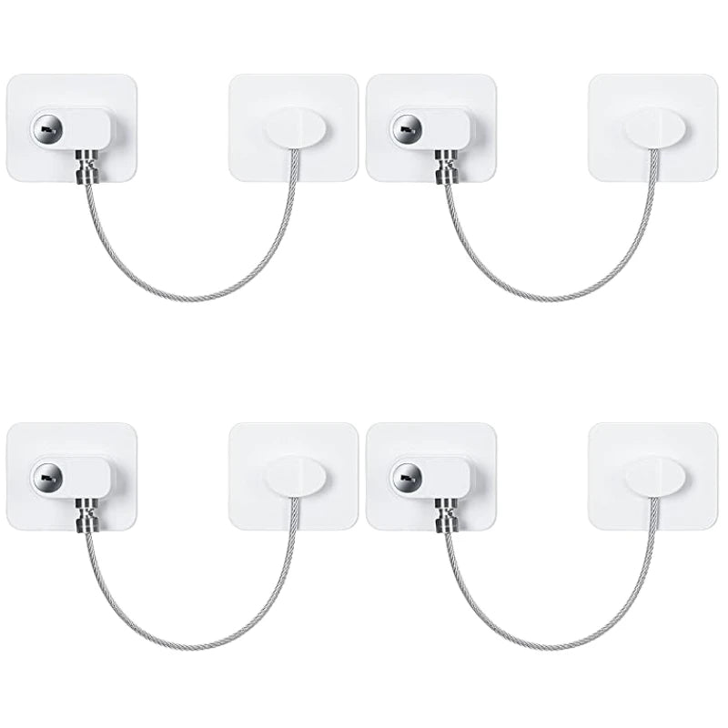 2 4 6Pcs Fridge Cabinet Locks Kids Keys Self Adhesive