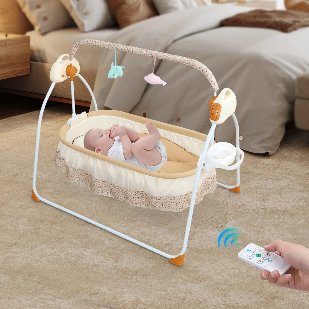 Electric Cradle Foldable Electric Baby Cradle w/ Music Dual Control - packaging view