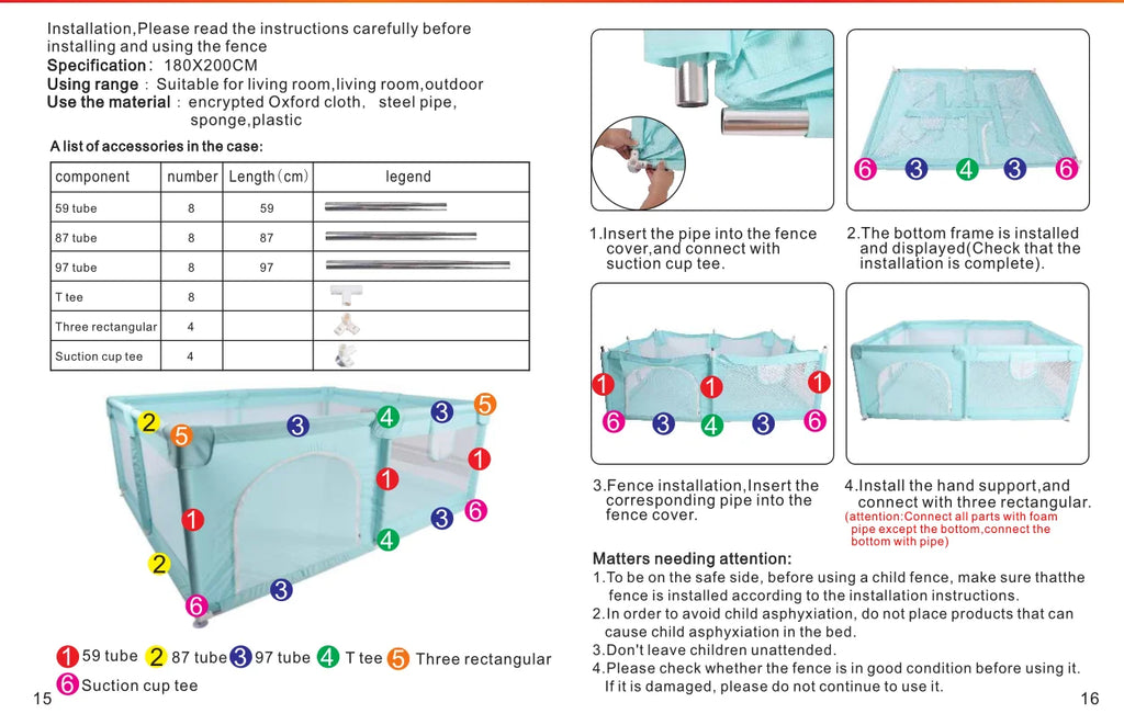 IMBABY Baby Playpen Gray Baby Activity Fence Large Baby