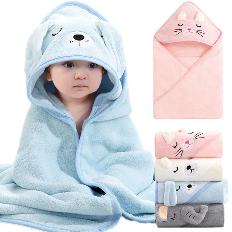 Cartoon Animal Baby Bath Towels Soft Newborn Hooded - packaging view