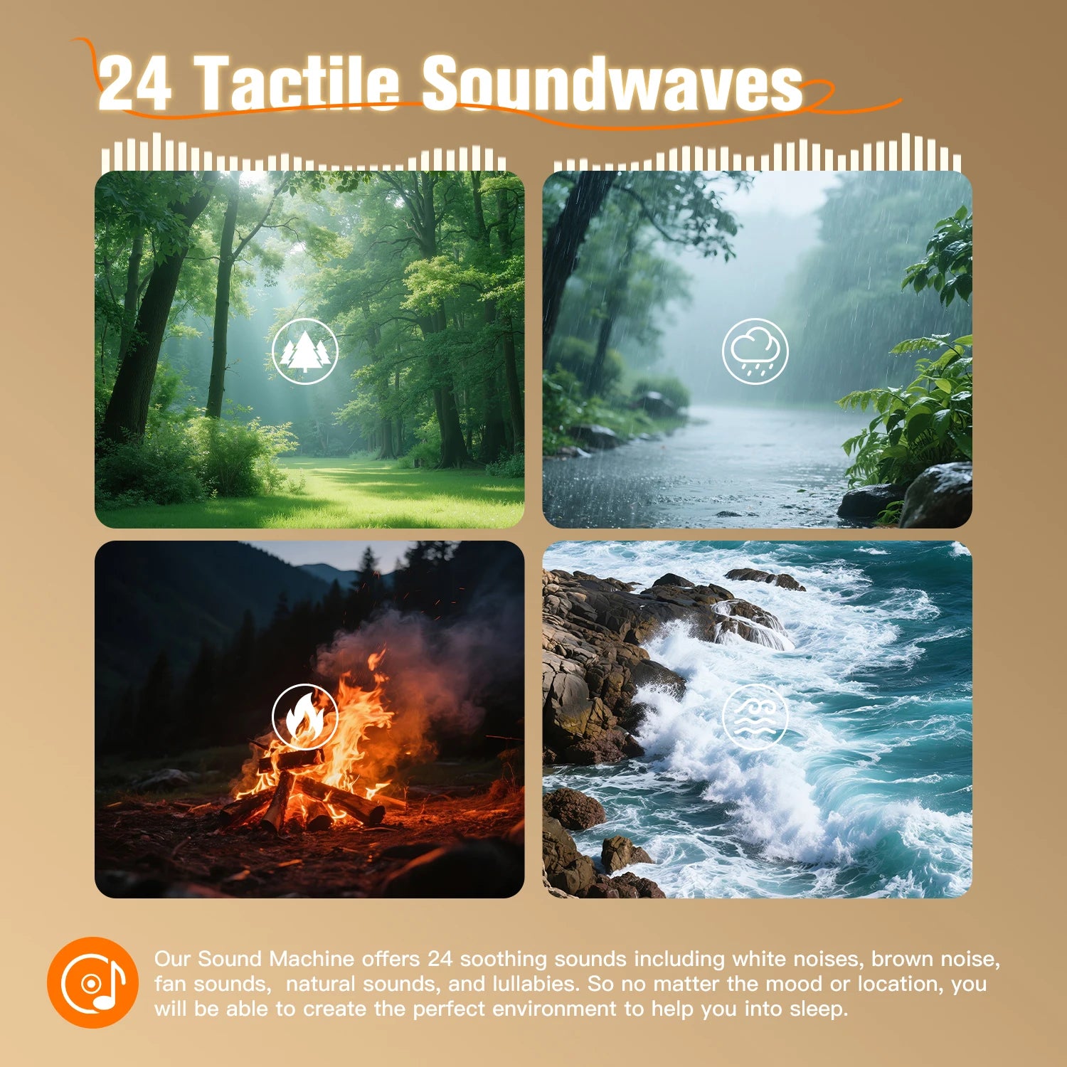 White Noise Sound Machine 24 Soothing Sounds Sleep Aid - lifestyle in-use