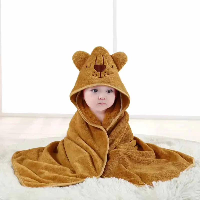 Cartoon Baby Bath Towel Infant Soft Bathrobe Hooded