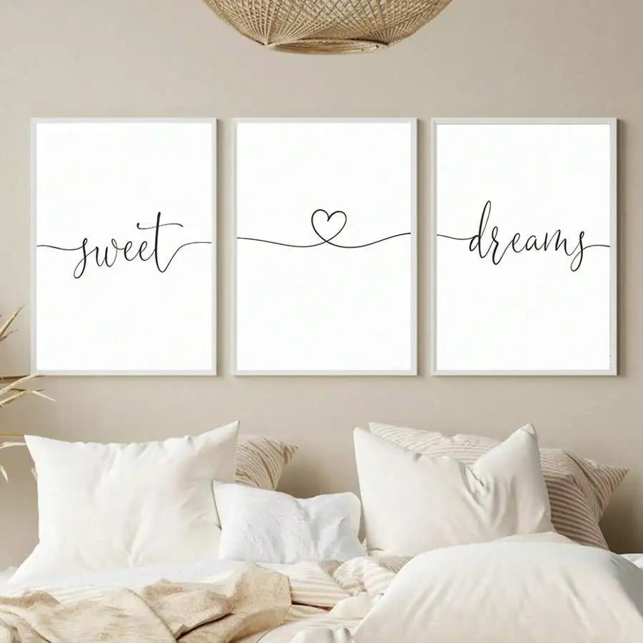 3pcs Sweet Dream Themed Canvas Wall Art - size reference